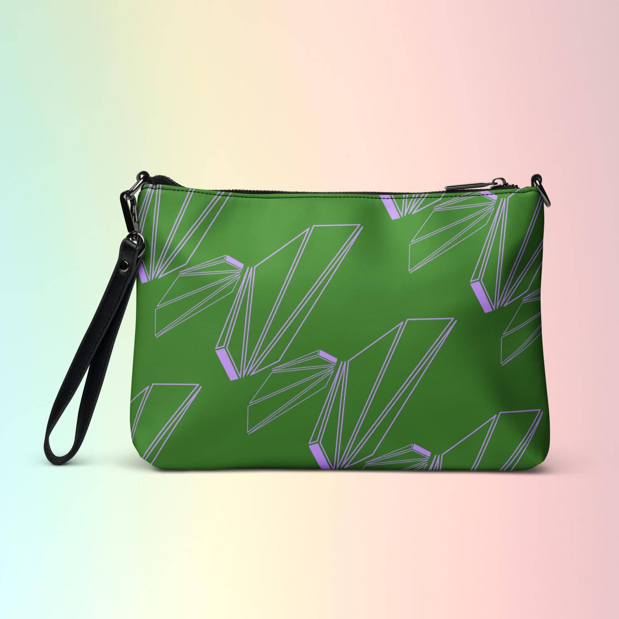 MAGICIAN BEVEL CROSSBODY BAG - EMERALD/LAVENDER