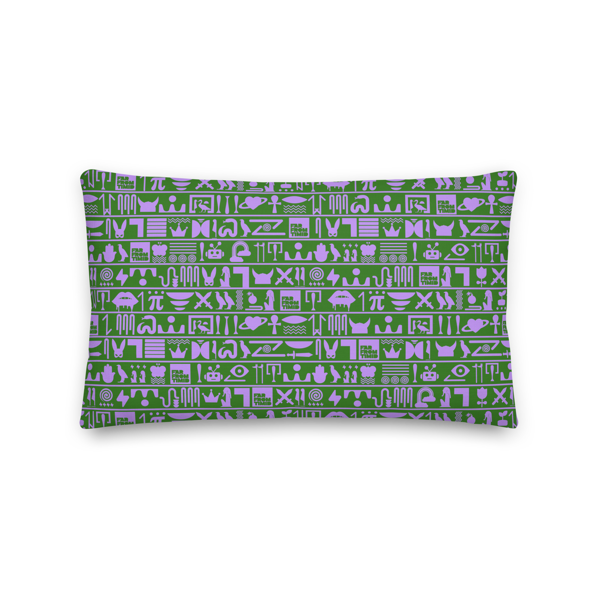 LEGENDMAKER HIEROGLYPHIC PILLOW - EMERALD/LAVENDER