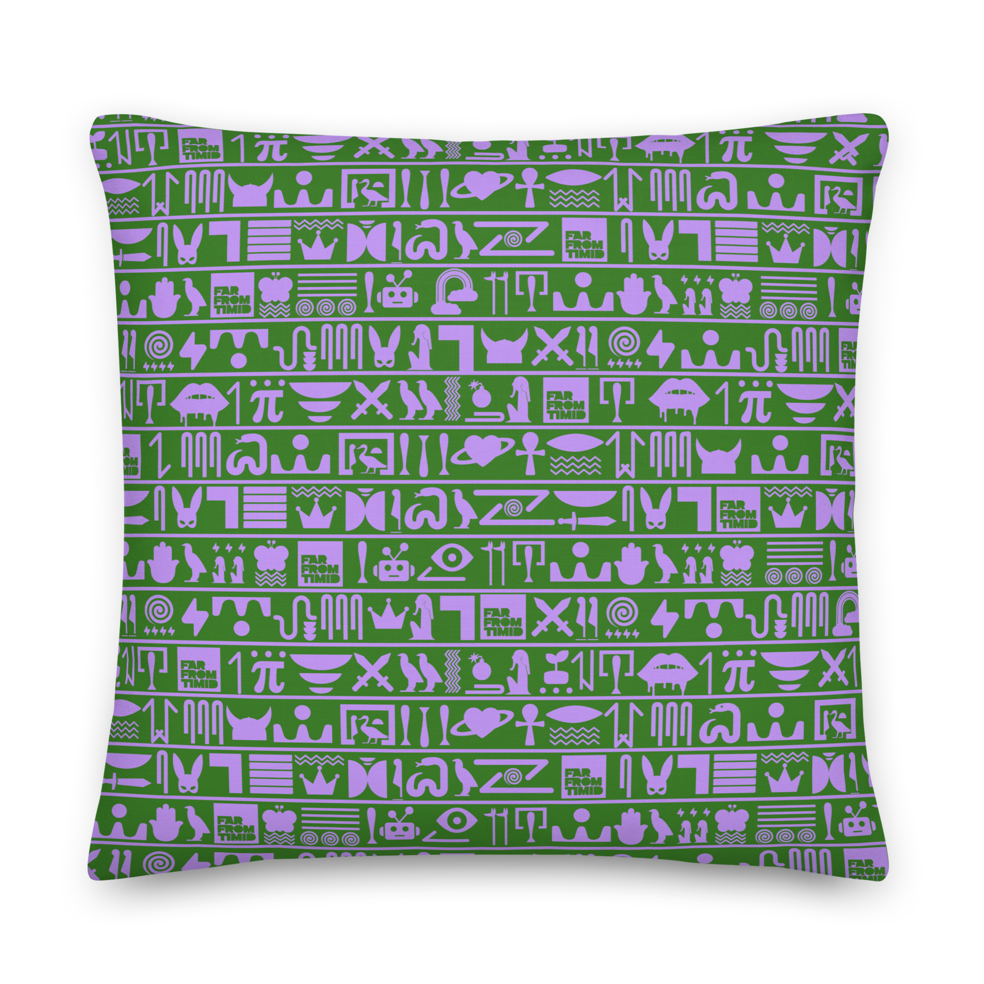 LEGENDMAKER HIEROGLYPHIC PILLOW - EMERALD/LAVENDER