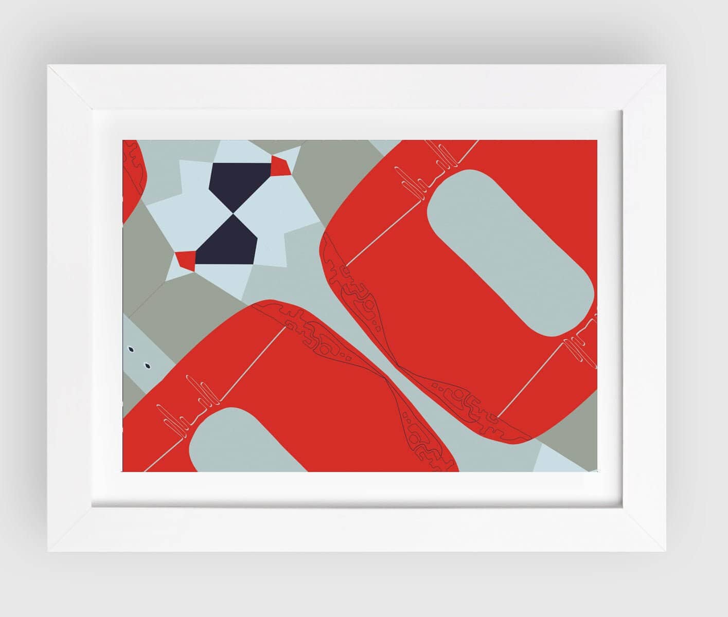 So Fine Luxurious Print - Always Ask Why - Red  Blue - 24" x 30" inches - Far From Timid